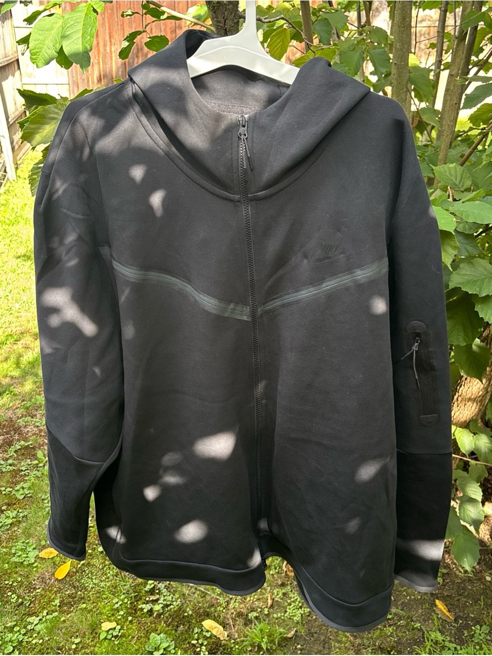Nike-tech Men's Black Full-Zip Hoodie Sweater Big & Tall 3XL